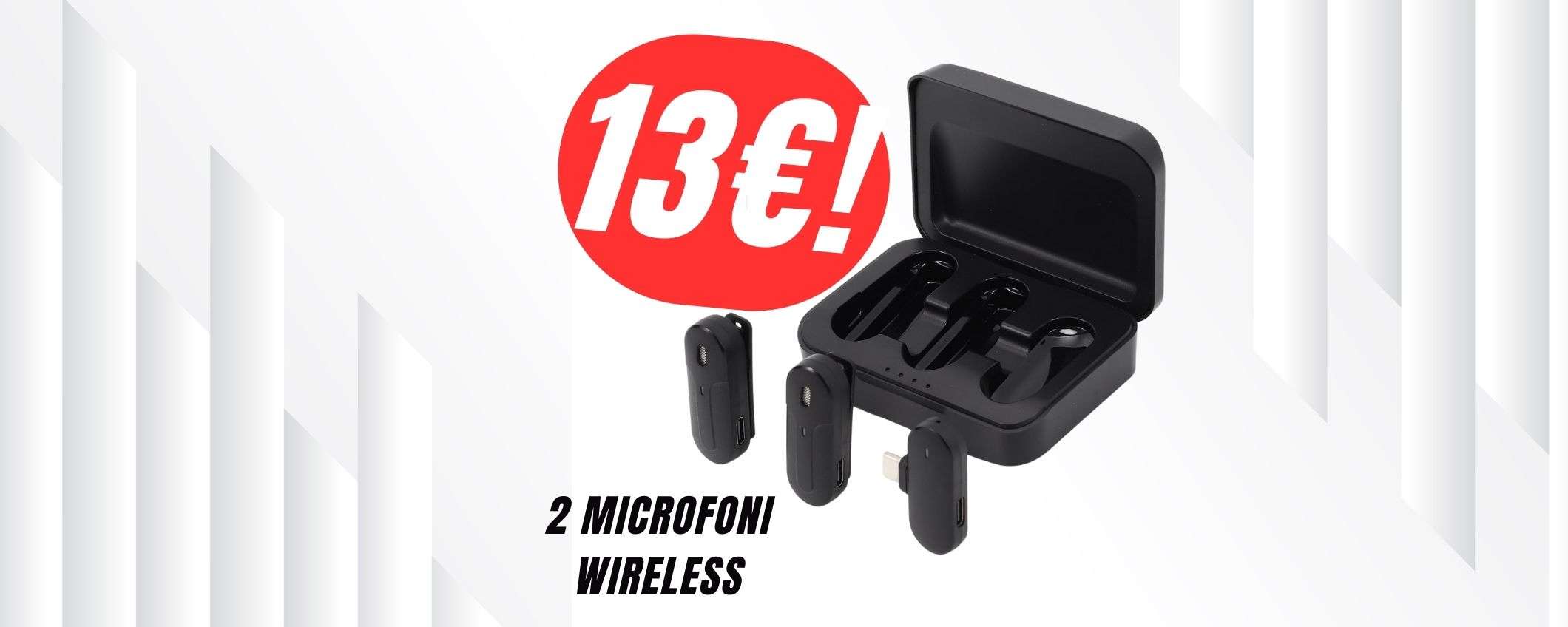 Prezzo folle per 2 MICROFONI WIRELESS: solo 13€ con questo coupon!