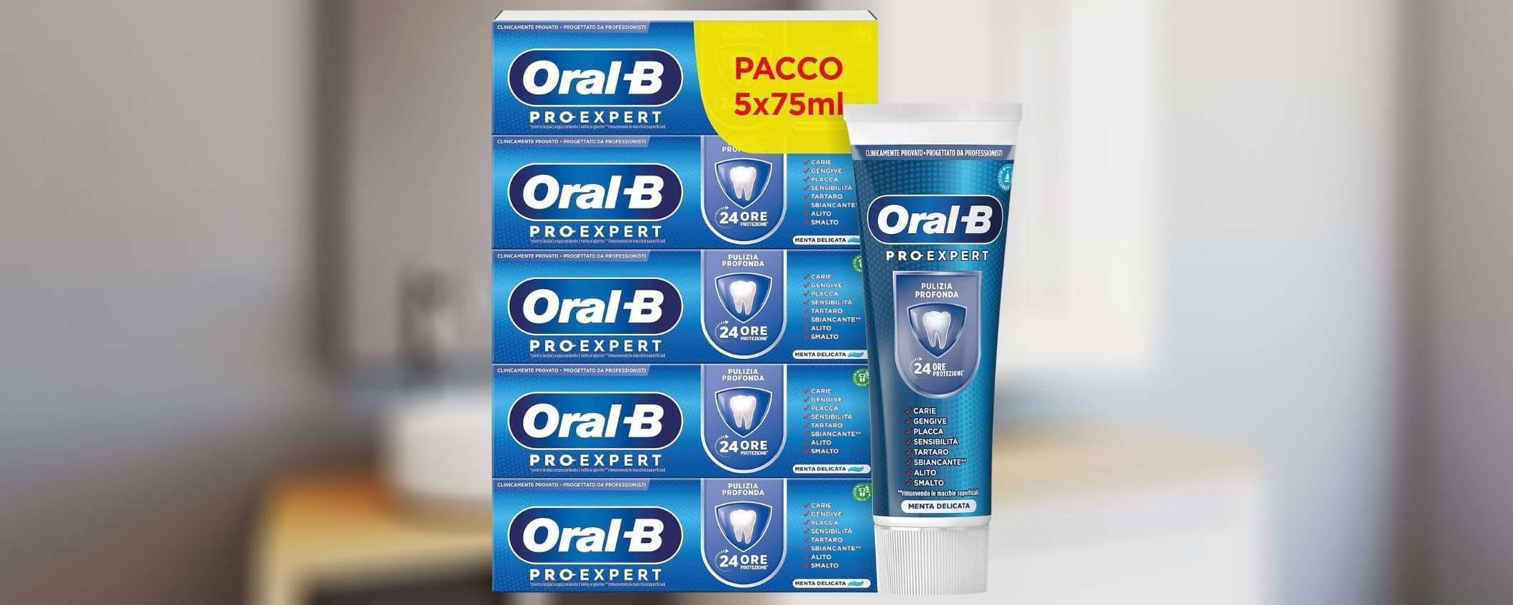 Dentifricio Oral-B Pro-Expert: il pacco da 5 è in SCONTO a 9,99€ (-33%)