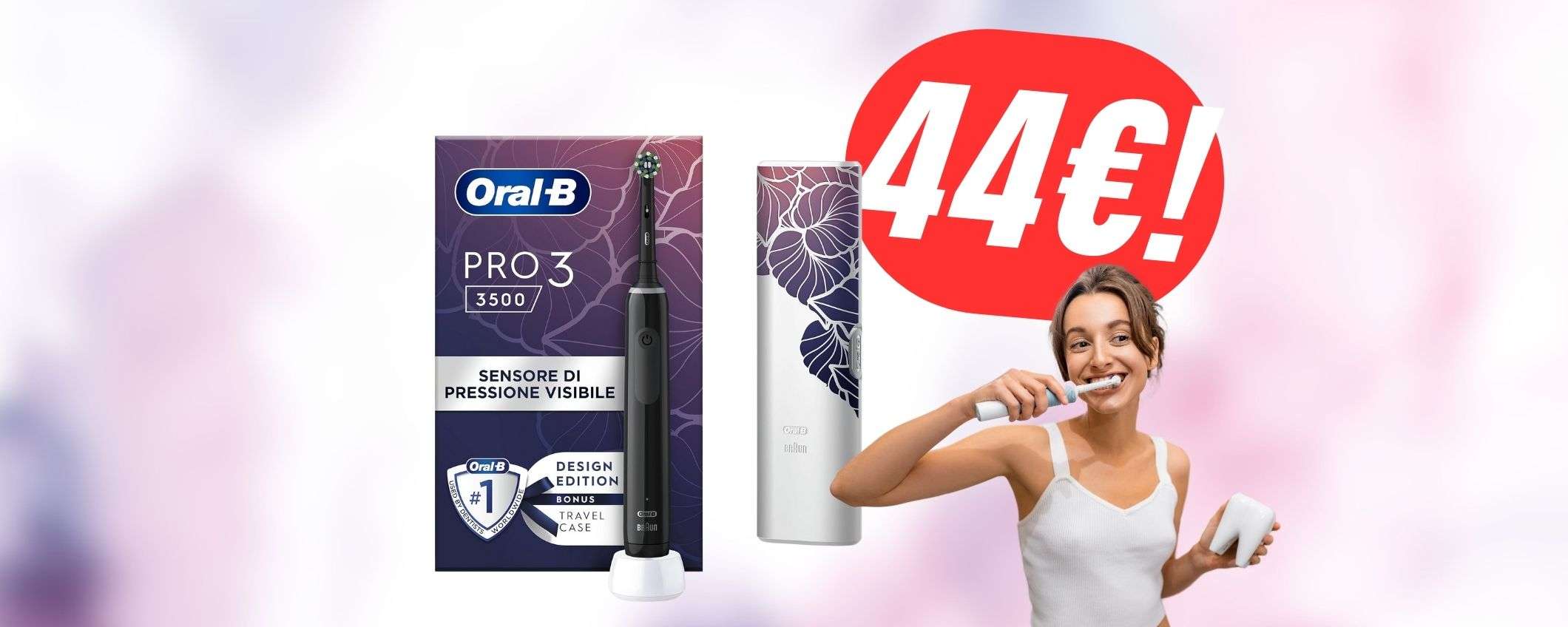 Denti splendenti immediatamente con lo SPAZZOLINO ELETTRICO Oral-B + custodia a 44€!