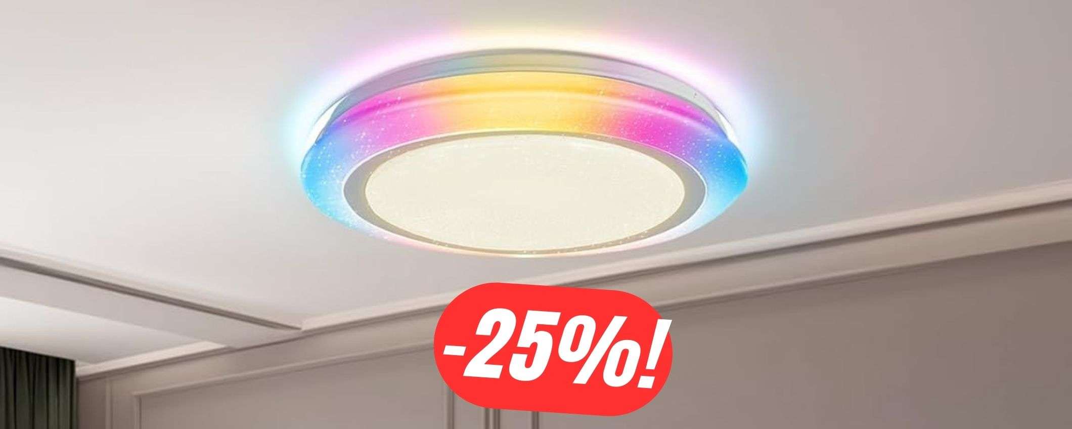 Illumina la tua casa con la PLAFONIERA RGB smart al prezzo scontato del -25%!