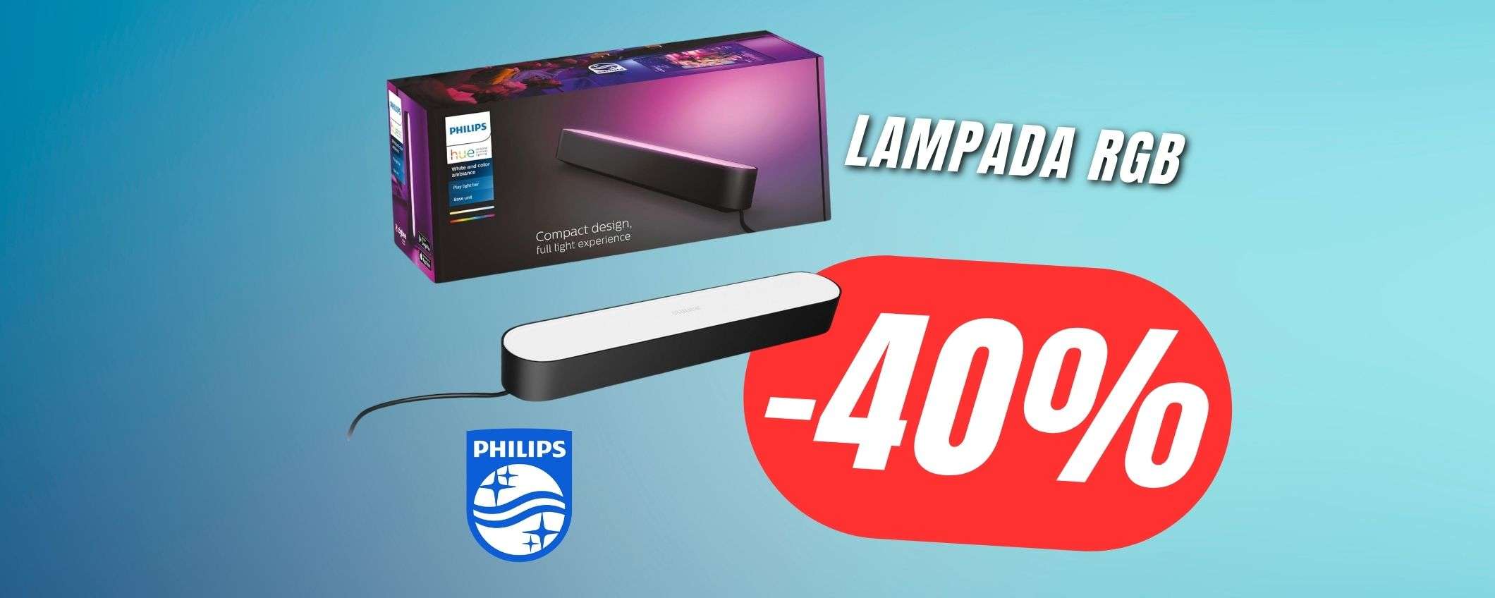 Illumina la tua casa con la LAMPADA RGB di Philips scontata del -40%!