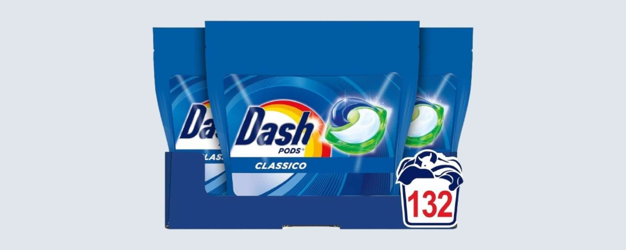 Dash Pods Classiche: 132 lavaggi a soli 34€ su Amazon!