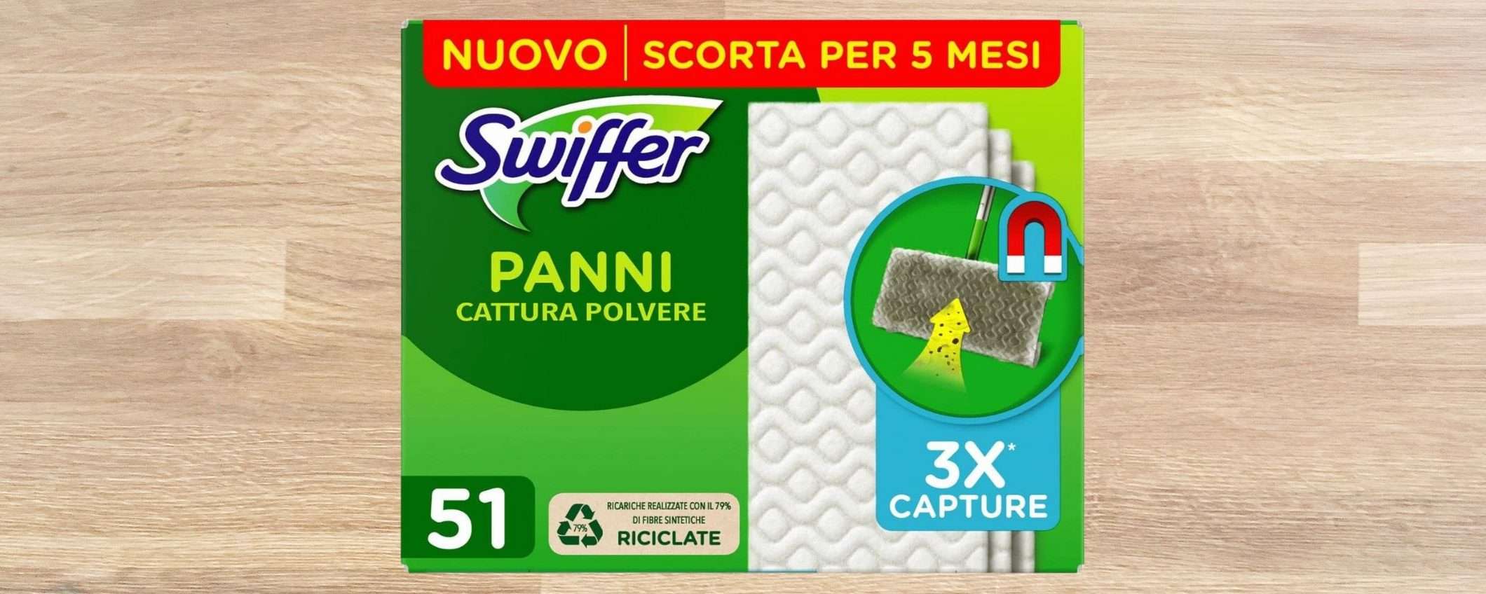 51 PANNI catturapolvere Swiffer a soli 9,99€: SCONTACCIO di Amazon (-41%)