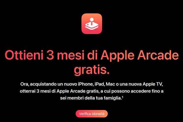 apple arcade gratis 3 mesi