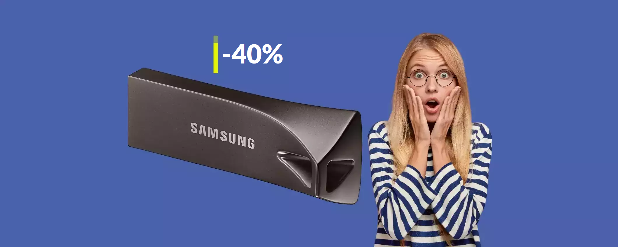 Chiavetta USB Samsung 128GB al MINIMO storico: con 24€ è tua