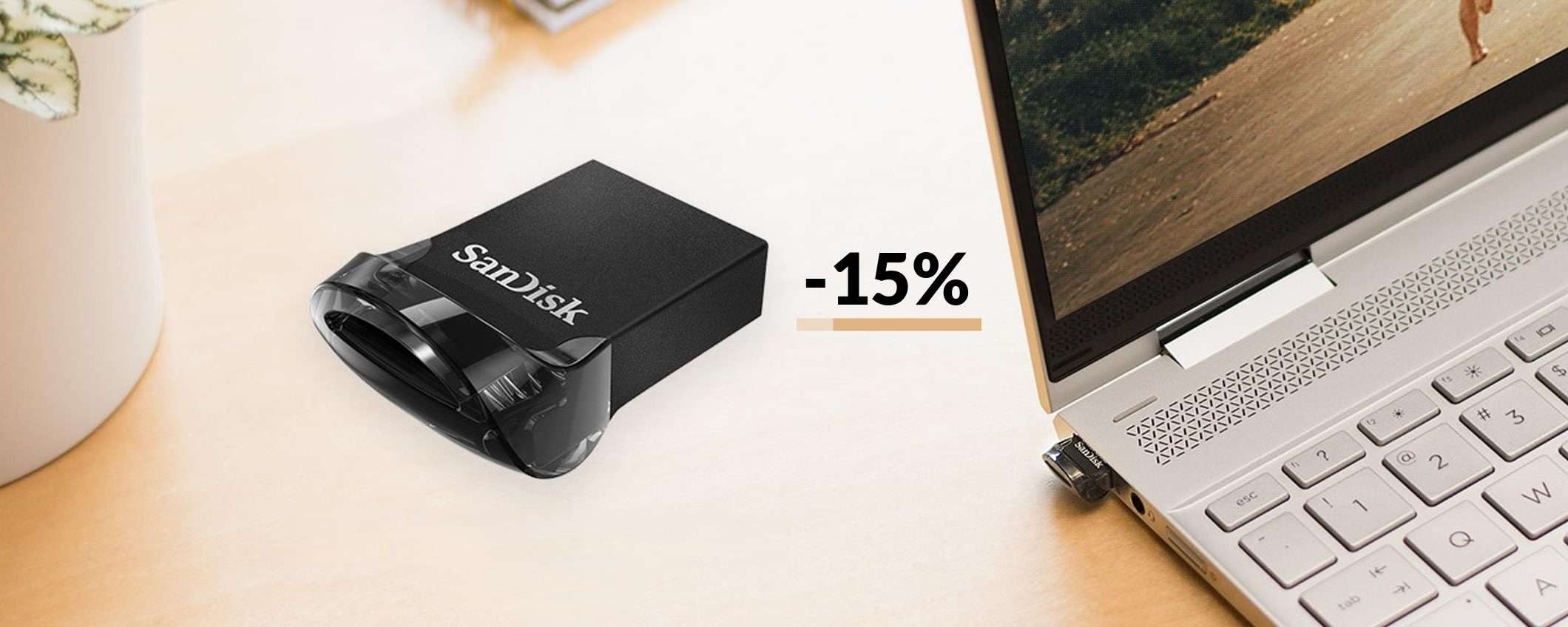 Chiavetta USB SanDisk: meno di 30€ per 256GB di spazio in più