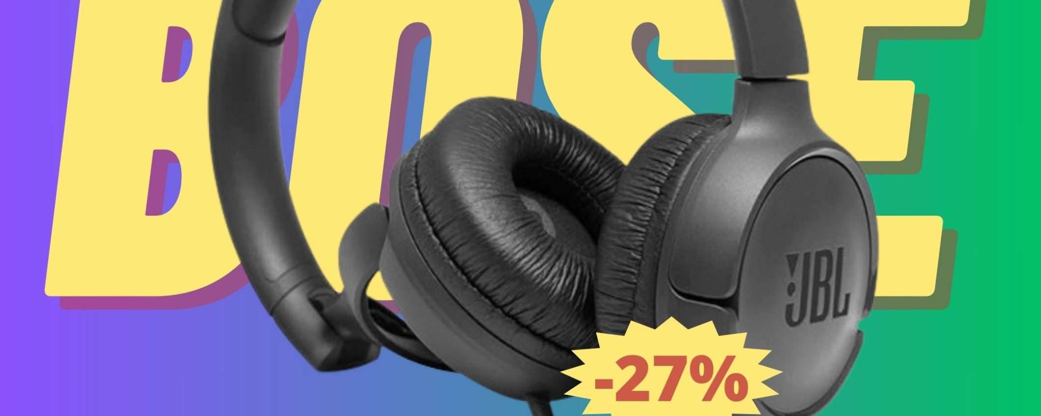 Cuffie JBL Tune 500: qualità audio STRAORDINARIA (-27%)