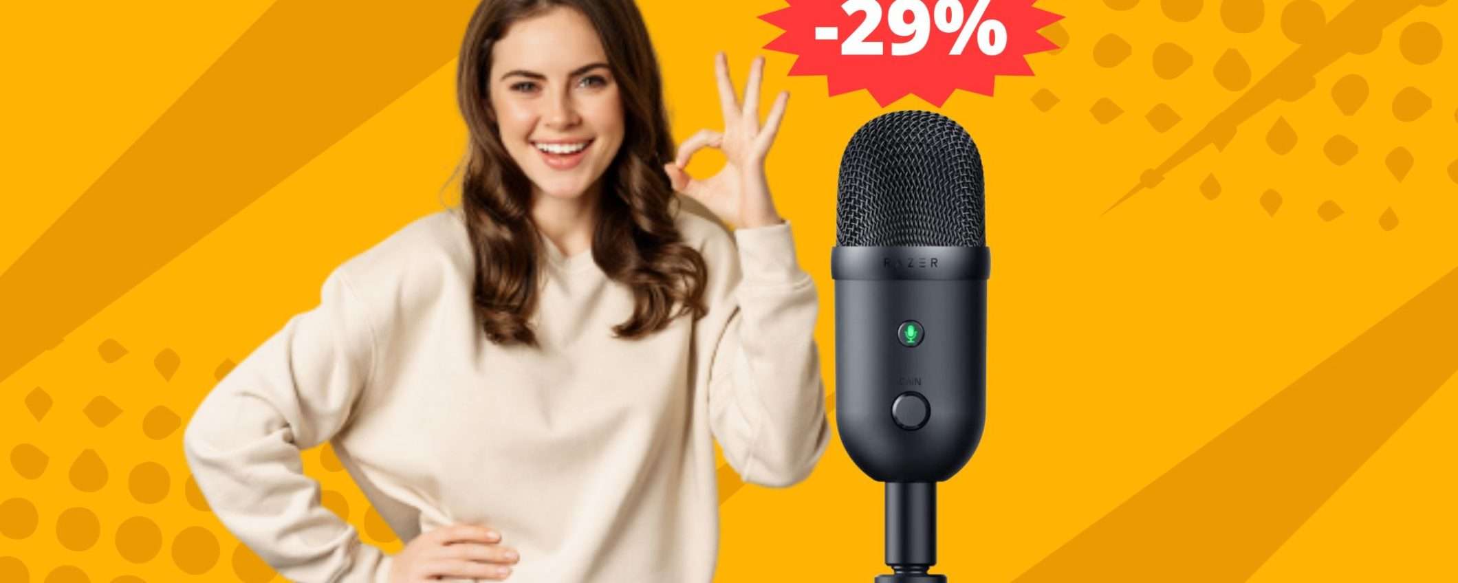 Microfono Razer Seiren V2 X: MEGA sconto del 29% su Amazon