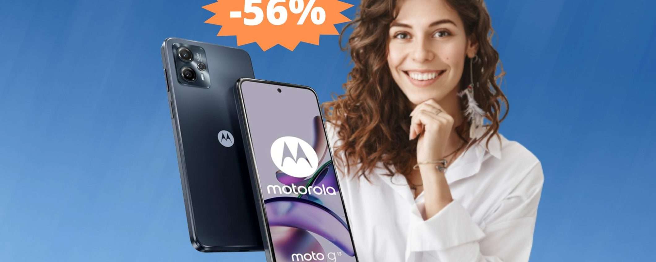 Motorola Moto g13: CROLLO del prezzo su Amazon (-56%)