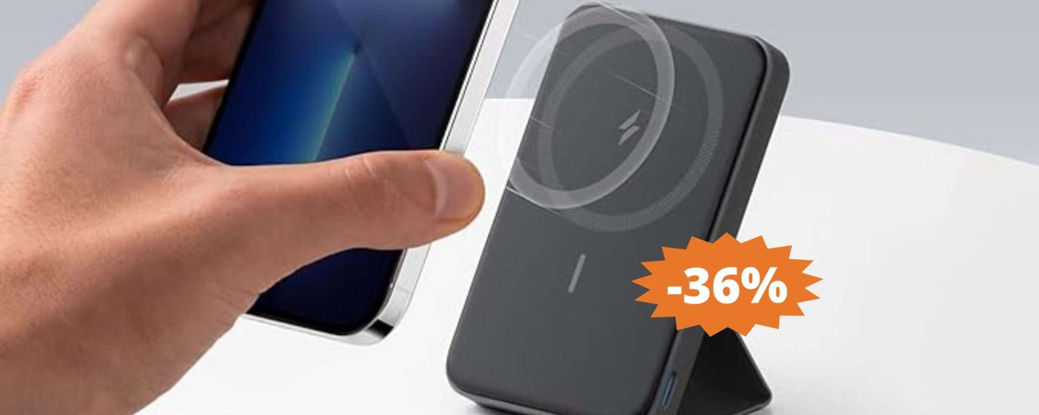 Power bank Anker con MagSafe: MEGA sconto del 36%