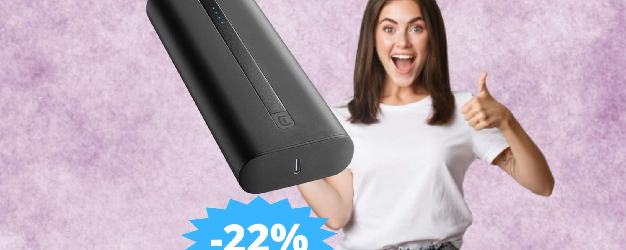 Powerbank Cellularline: SUPER sconto del 22% su Amazon