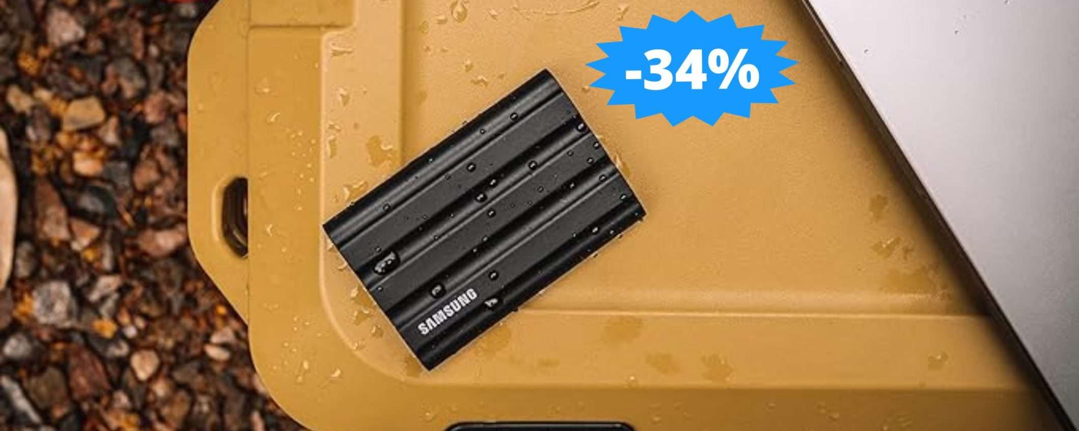 SSD Samsung Memorie T7 Shield: MEGA sconto del 34%