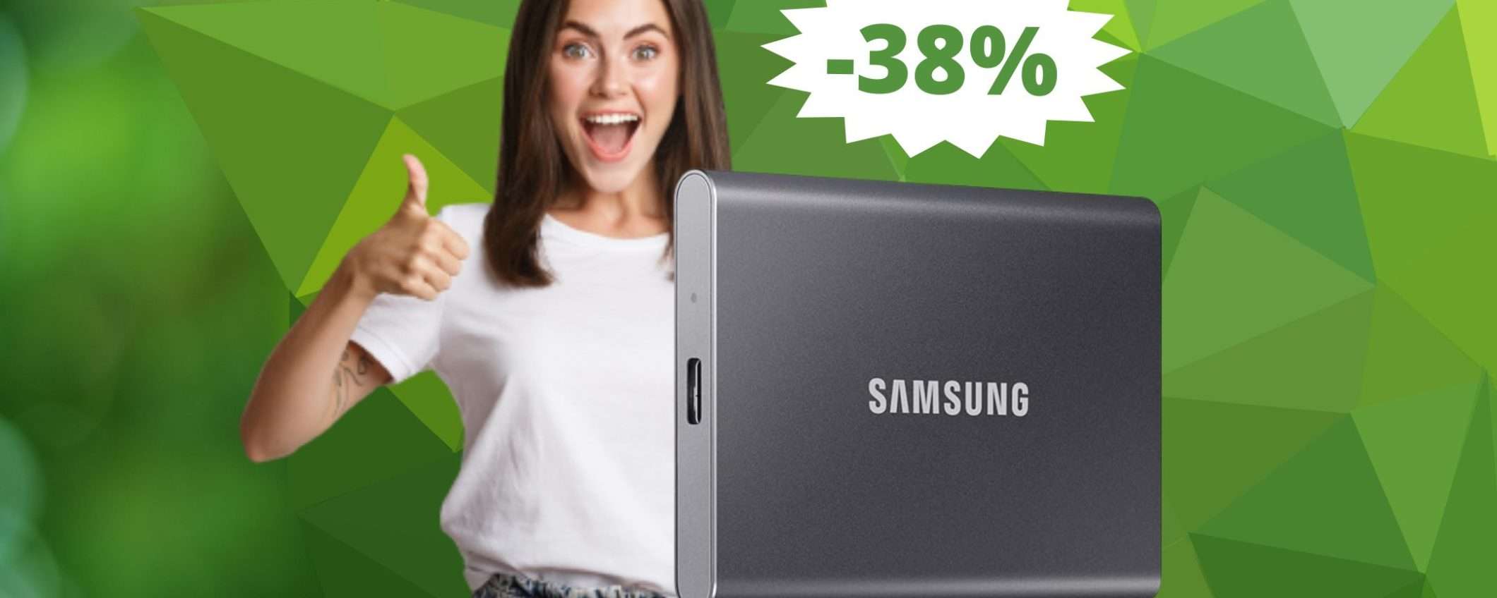 SSD Samsung T7 da 1TB: sconto EPICO del 38% su Amazon