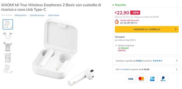 cuffie xiaomi true wireless earphones 2 basic eprice