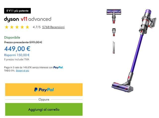 dyson v11 advanced in promo