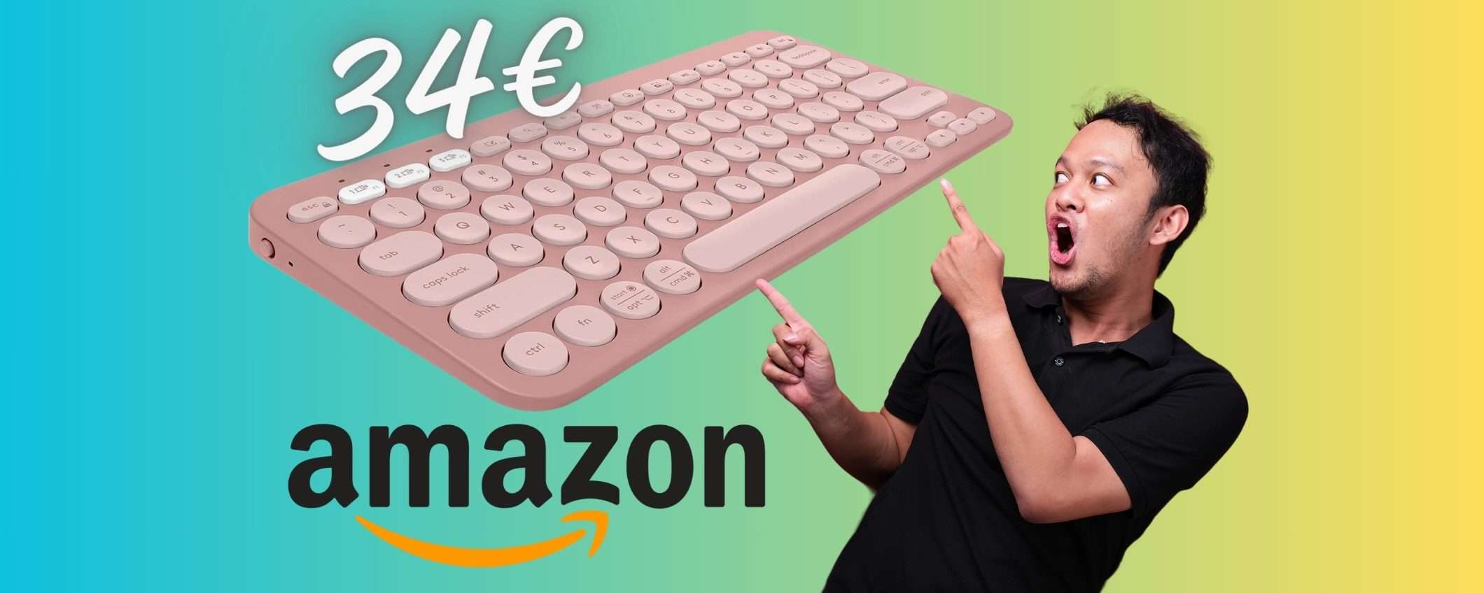 Logitech Pebble Keys 2: tastiera wireless con tasti ergonomici (34€)