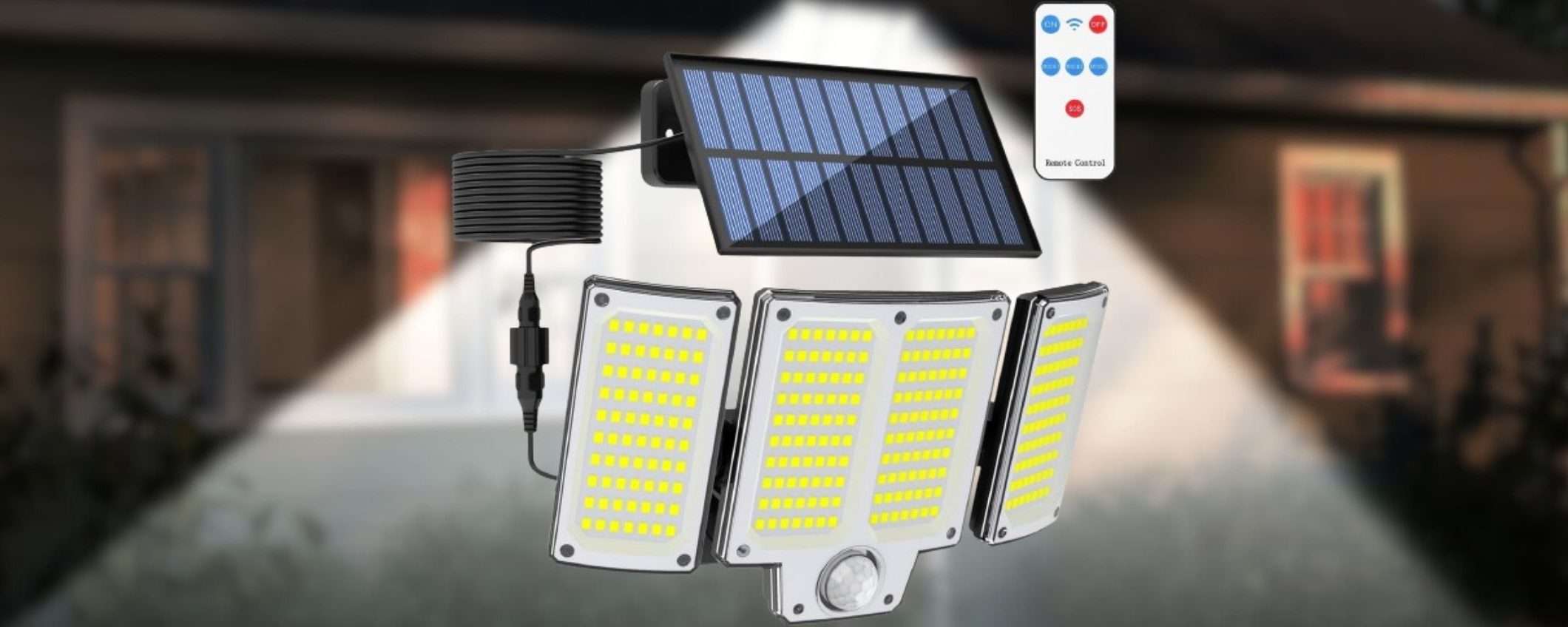 Faro solare 3 facciate a 15€ su Amazon: 280 LED per una luce STRAORDINARIA