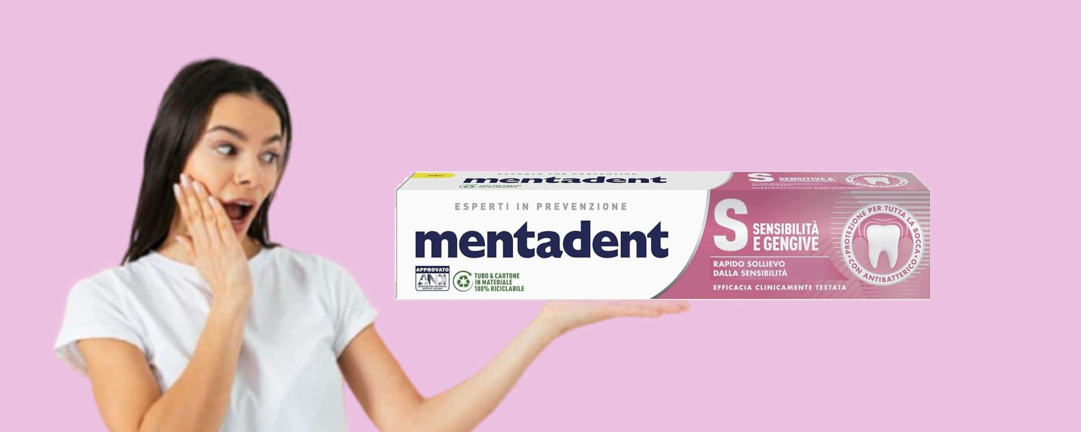 Dentifricio Mentadent Sensitive a metà prezzo: sconto del 50%