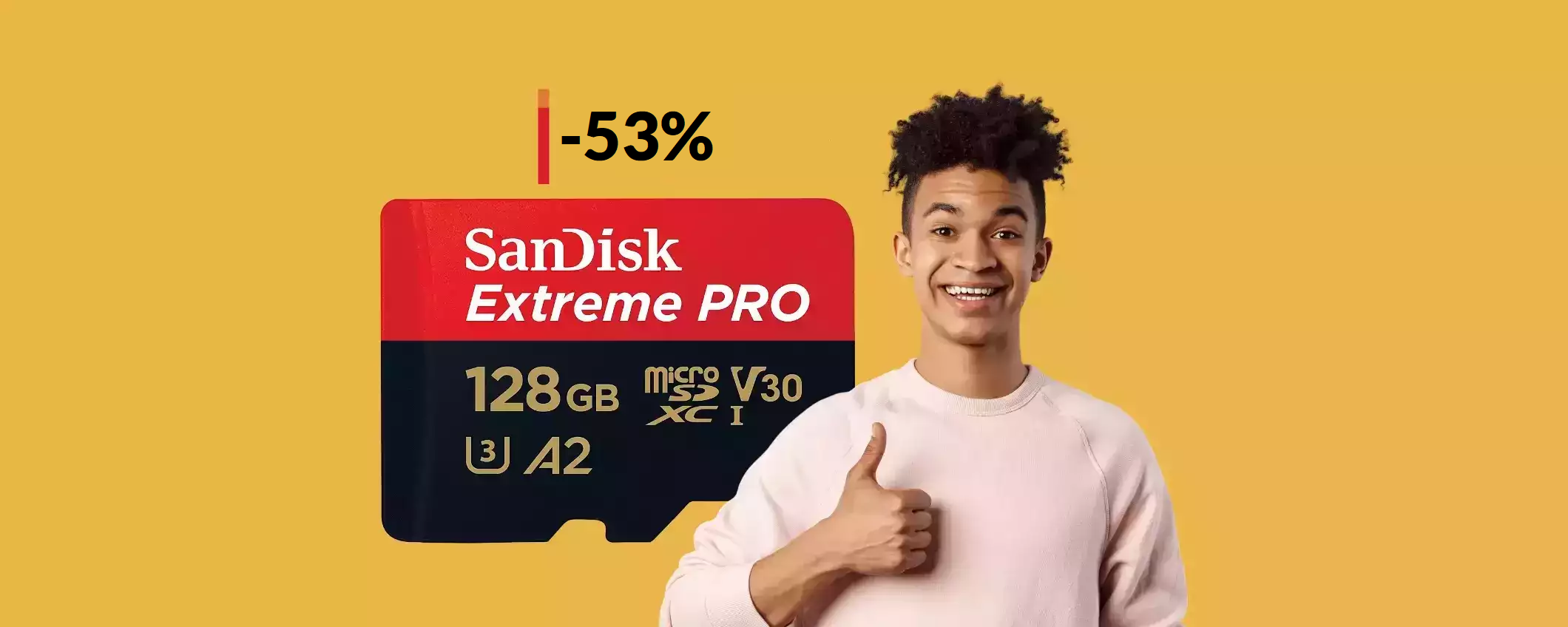 MicroSD 128GB SanDisk ora a meno di METÀ prezzo: bastano 21€