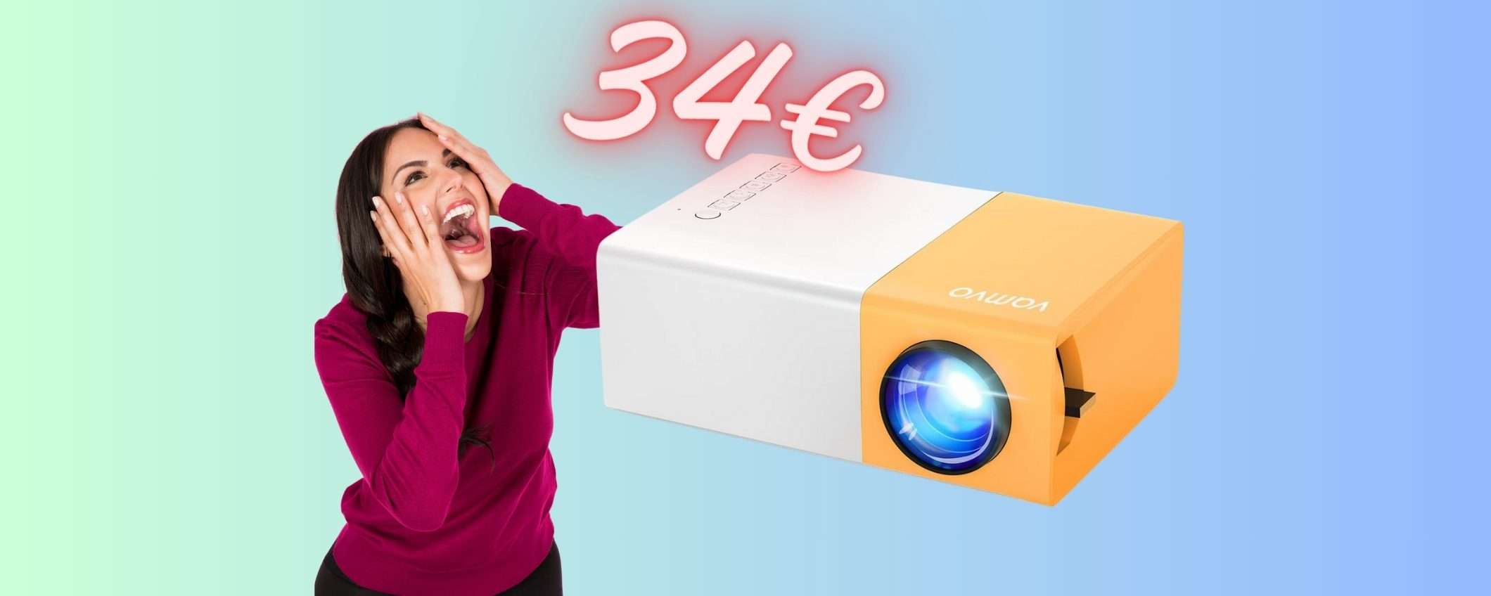 Mini proiettore a PREZZO FUORI di TESTA, solo 34€ su Amazon