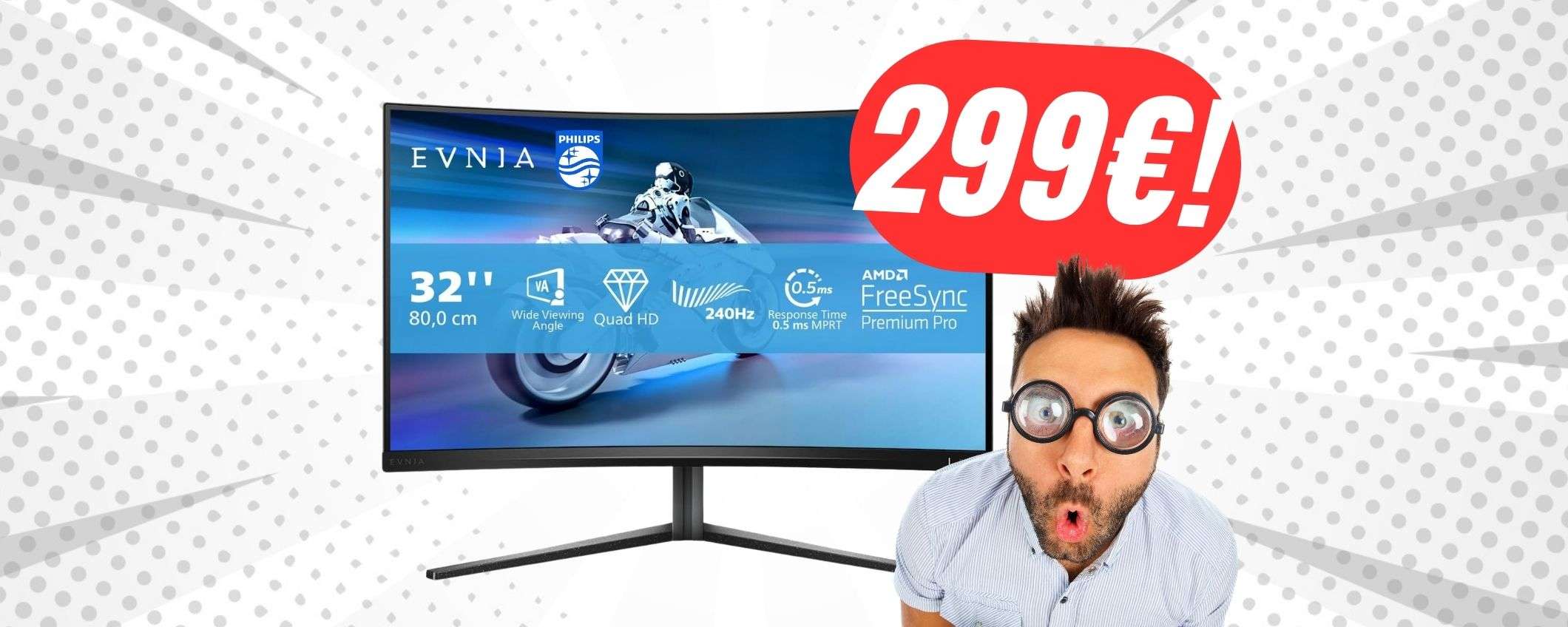 Il monitor di PHILIPS passa da 549€ a soli 299€ grazie allo SCONTO del -45%!