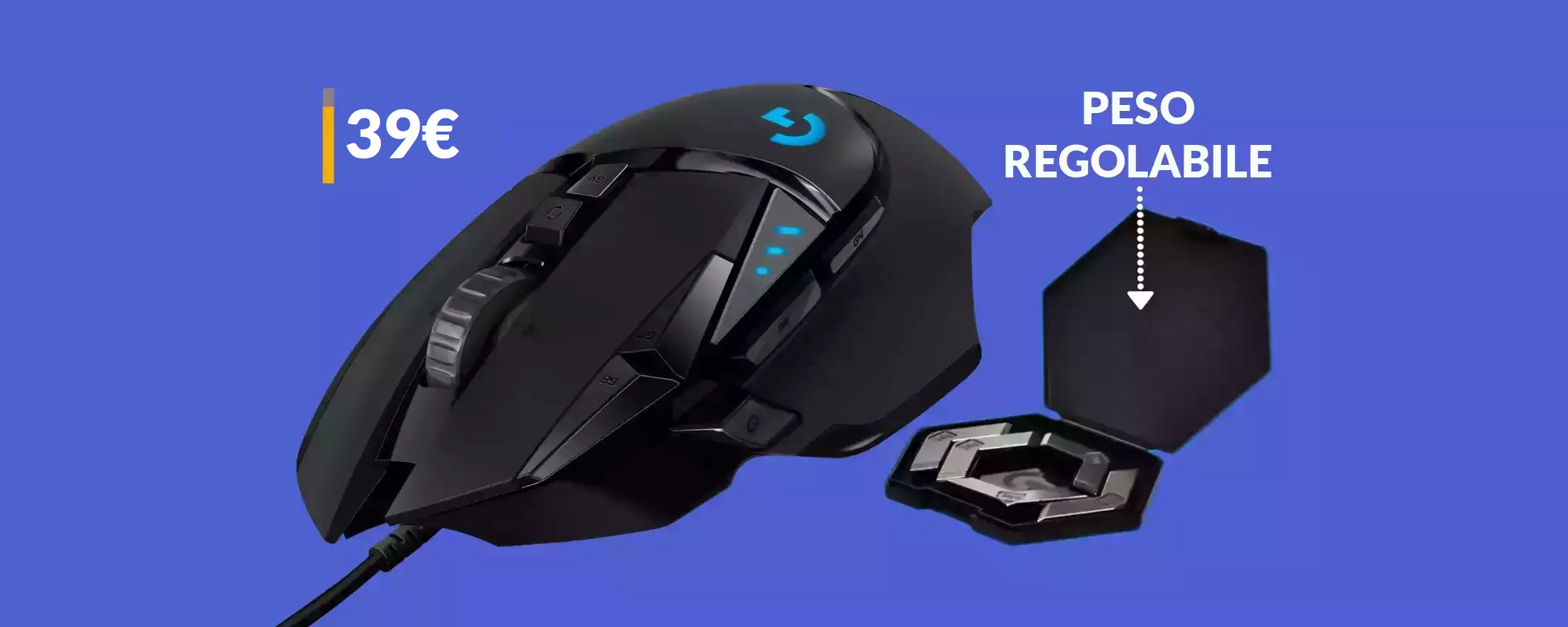 Mouse gaming Logitech a 39€: top scelta per design e precisione