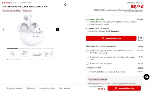 oppo enco air 3 a 59,99 euro da mediaworld