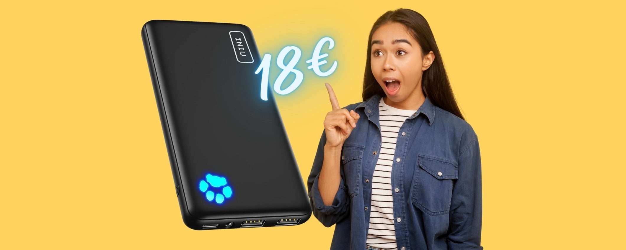 Power Bank sottile, leggero e POTENTE oggi tuo a 18€ su Amazon