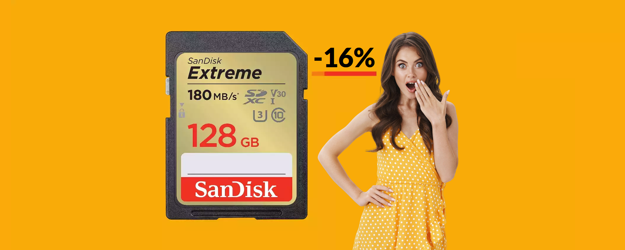 Scheda SD 128GB SanDisk: il prezzo CROLLA a meno di 30€