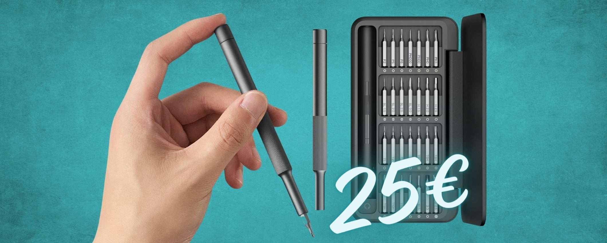 Set di cacciaviti di precisione: SUPER kit 28 in 1 a 25€ su Amazon