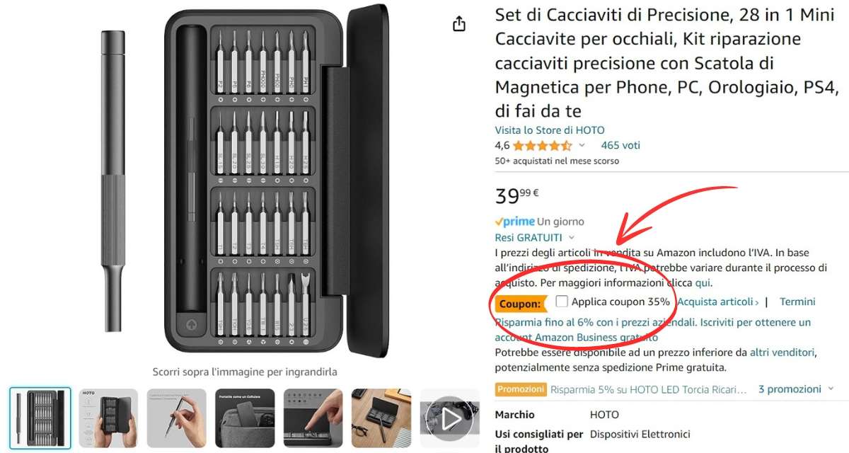 set-cacciaviti-precisione-super-kit-28-1-25e-amazon-coupon