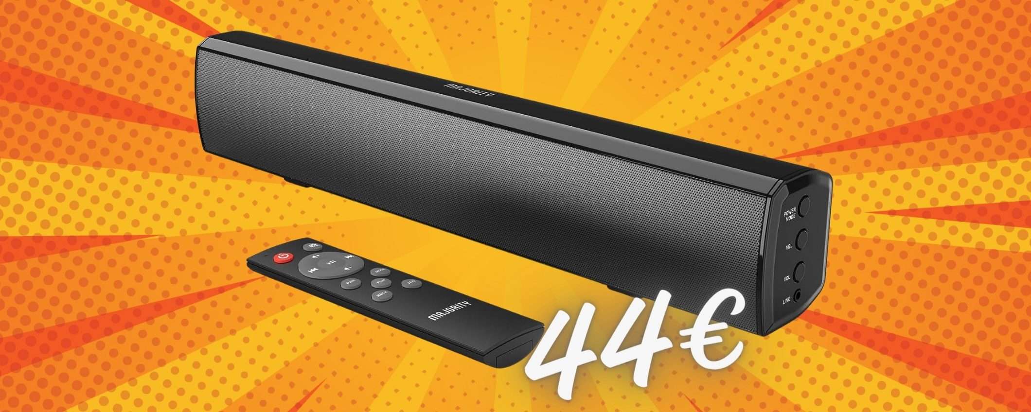 Soundbar Bluetooth super compatta da 30W oggi tua con APPENA 44€