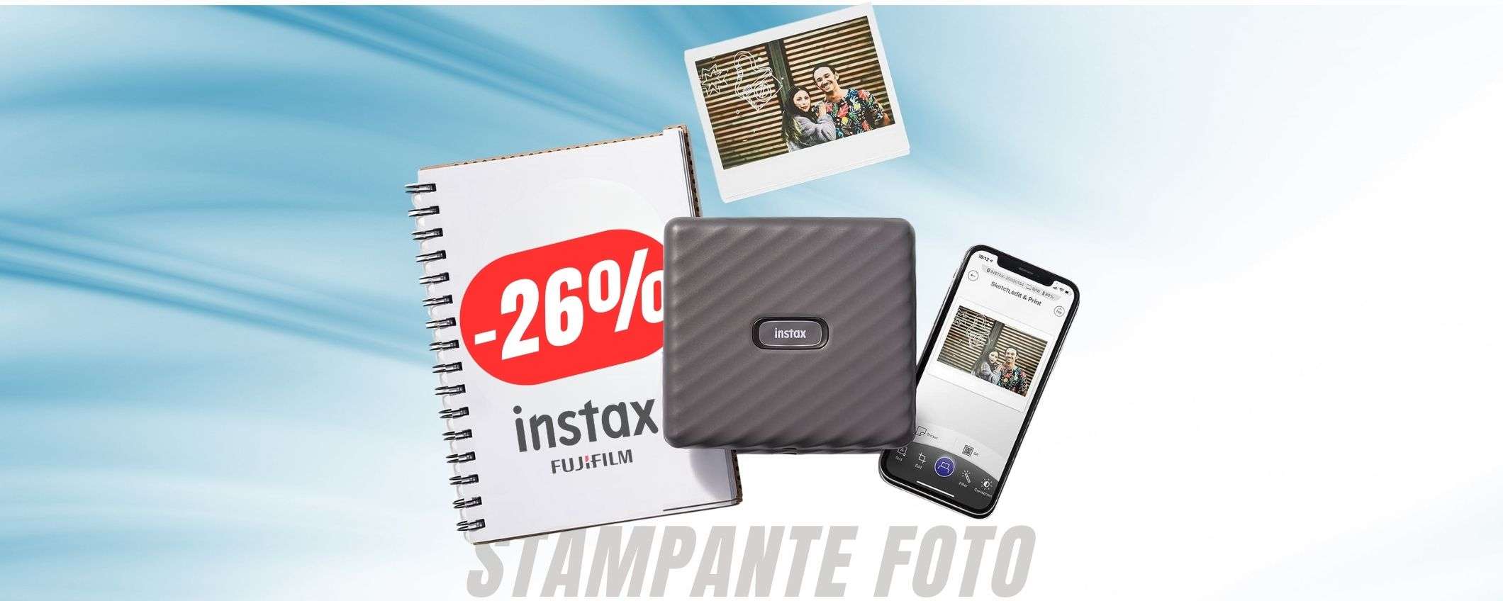 Trasforma qualsiasi foto in una Polaroid con questa stampante in OFFERTA (-26%)!