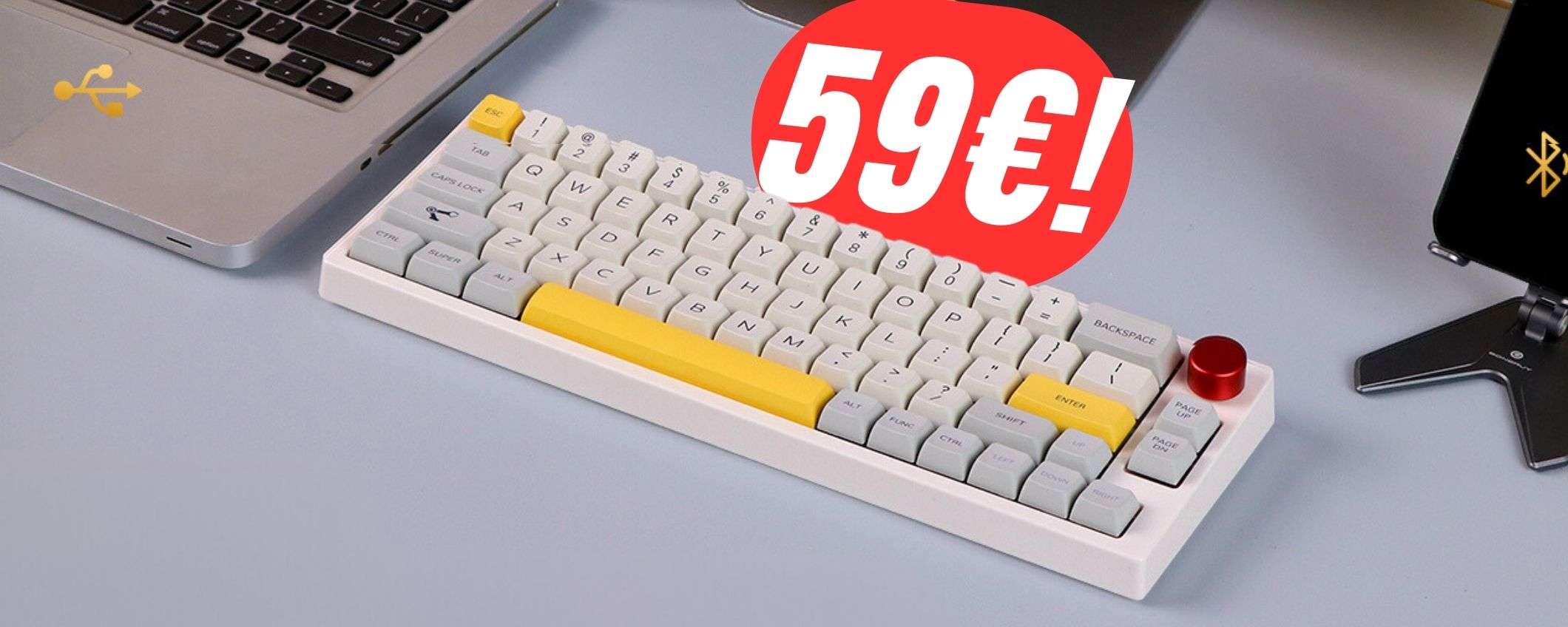 Questa TASTIERA meccanica (SENZA FILI) ha tutto e costa 59€ su Amazon!