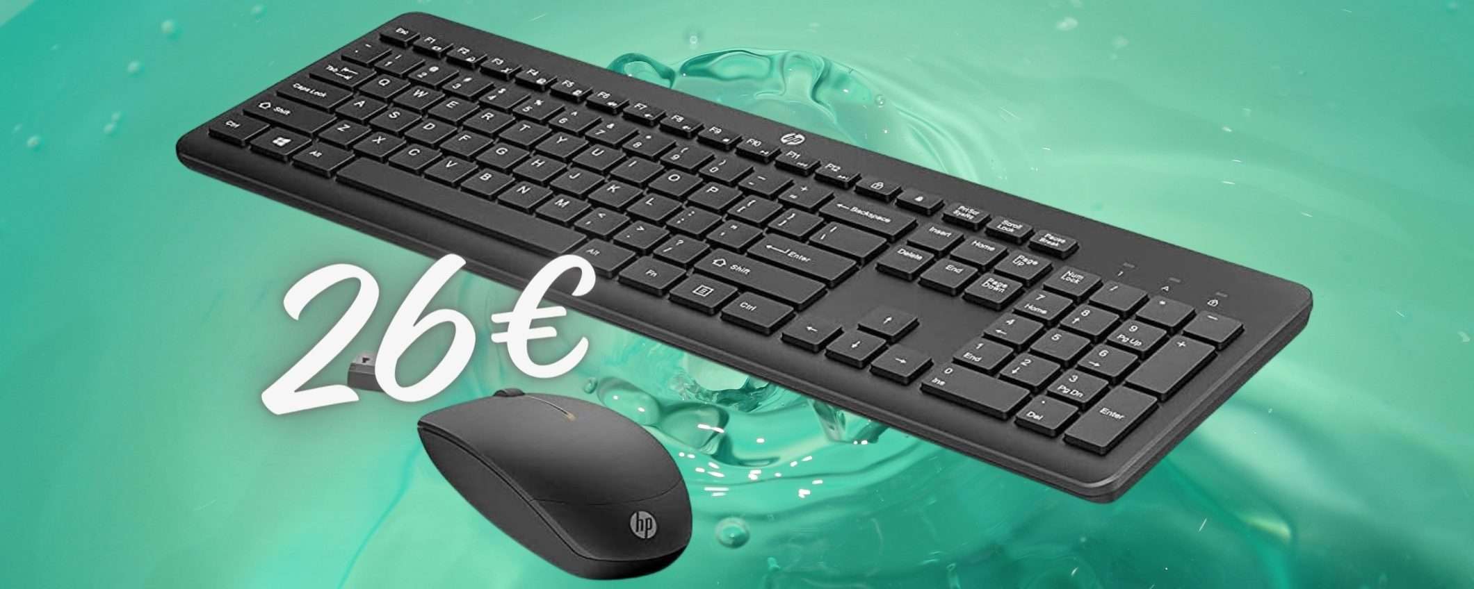 Tastiera e mouse wireless HP a POCHISSIMO, solo 26€ su Amazon