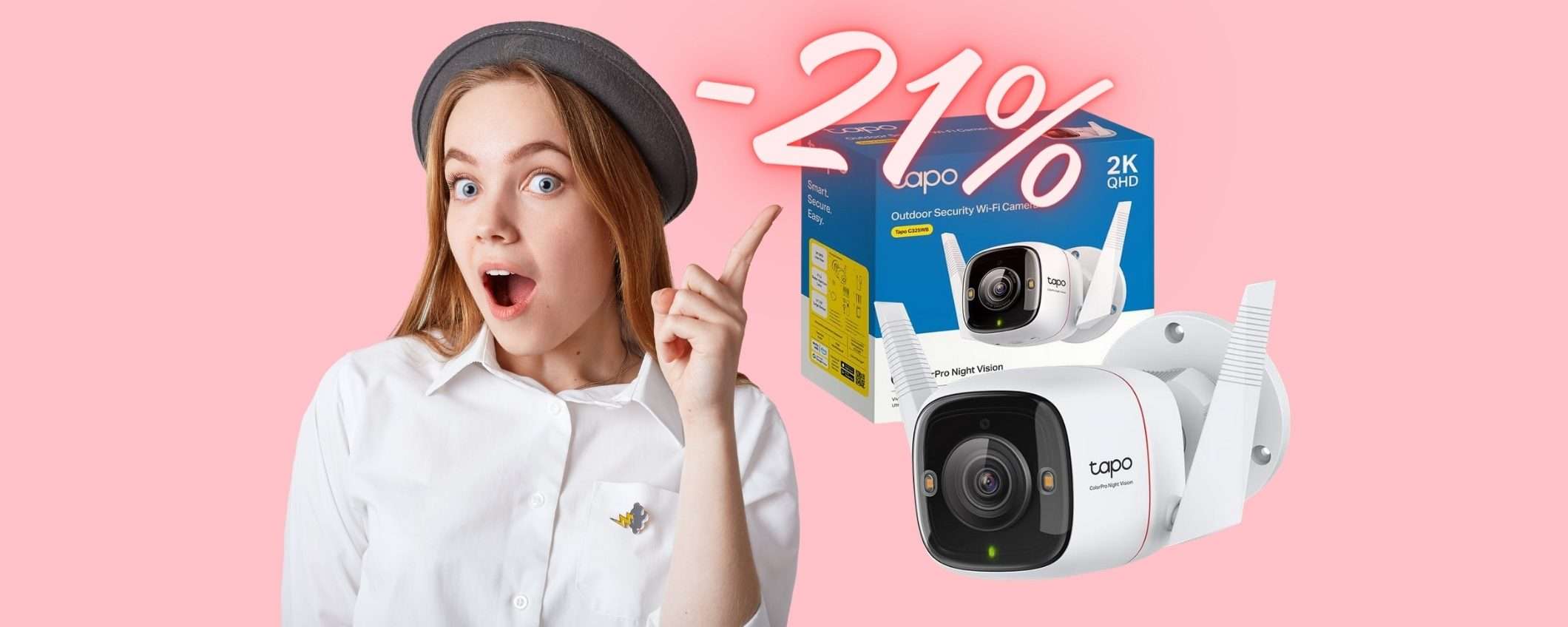 TP-Link Tapo: telecamera WiFi con sensore di movimento in SCONTO 21%