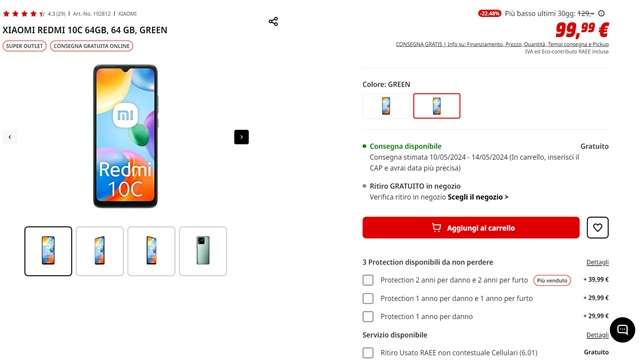 xiaomi redmi 10c 99 euro mediaworld