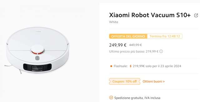 xiaomi robot vacuum s10 plus 249 euro