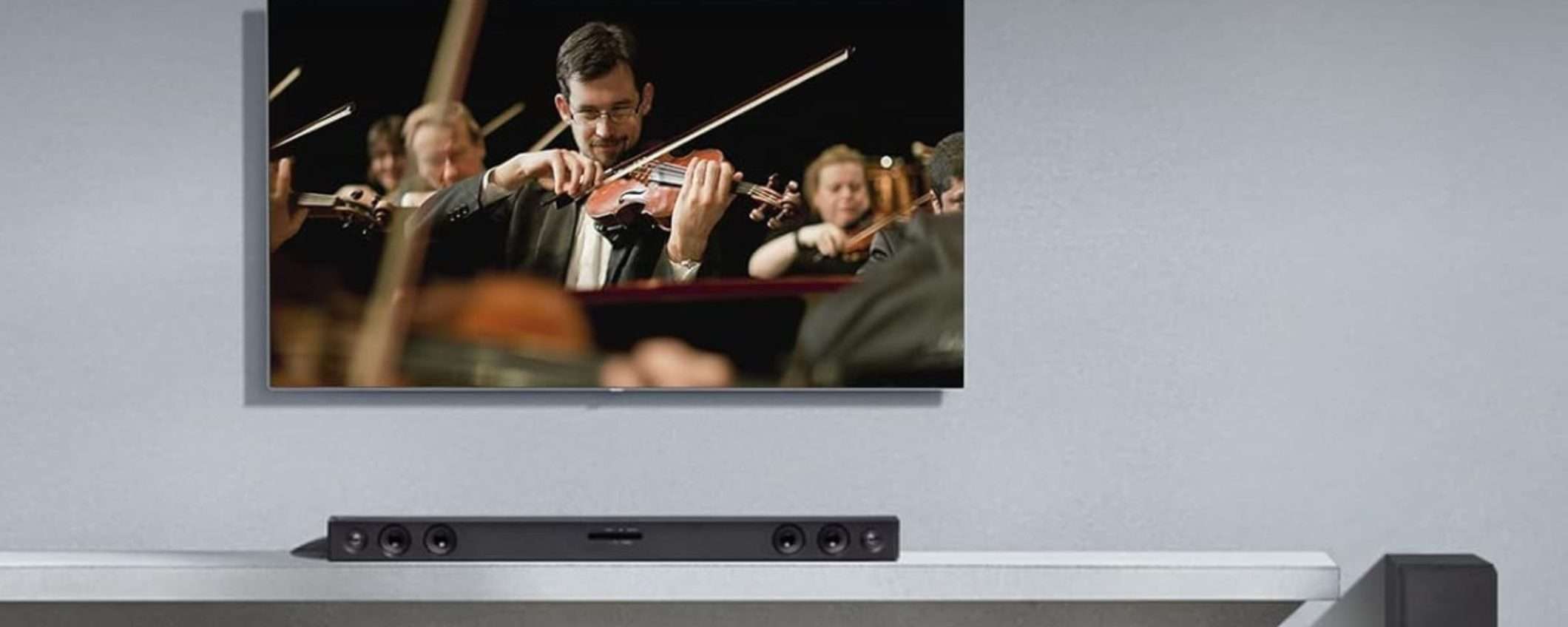 300W di POTENZA BRUTA e subwoofer wireless: la soundbar LG crolla del 44%