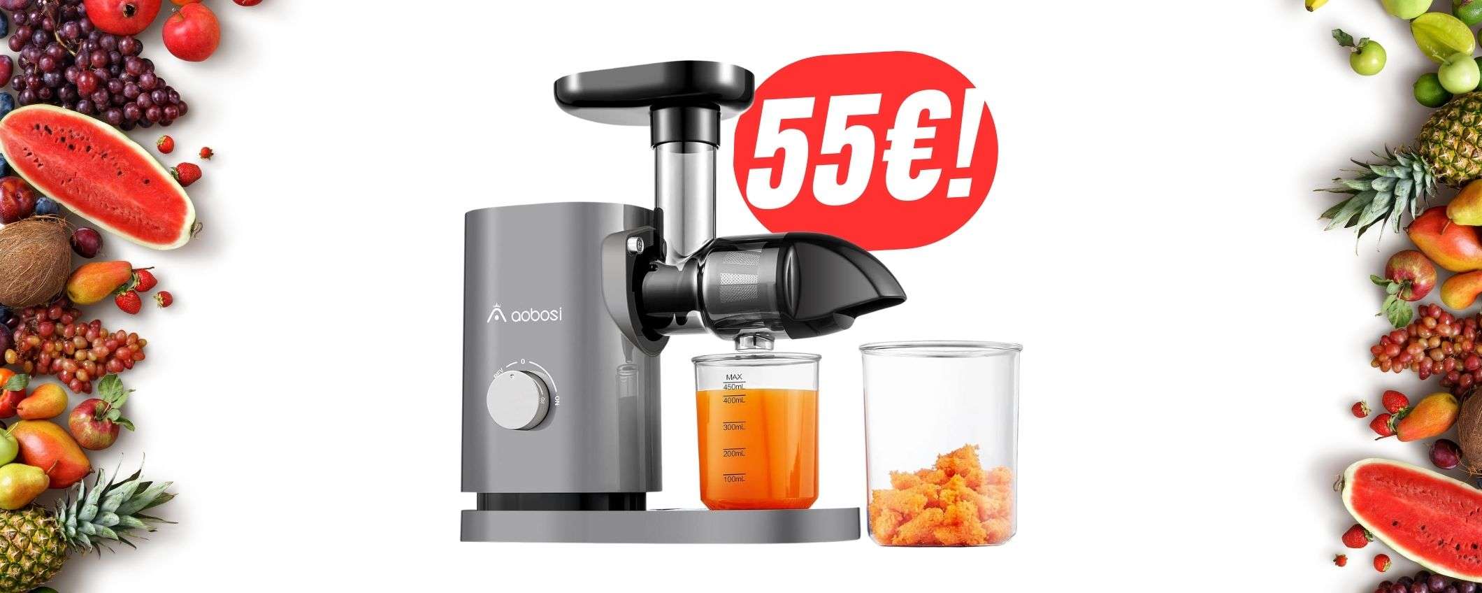 DOPPIO SCONTO SHOCK su Amazon: solo 55€ per l'estrattore di frutta e verdura!