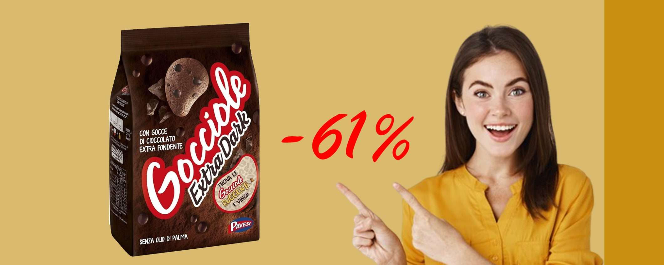 Gocciole Pavesi Extra Dark in sconto GOLOSISSIMO del 61%