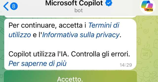 Telegram, ora è possibile chattare con Microsoft Copilot