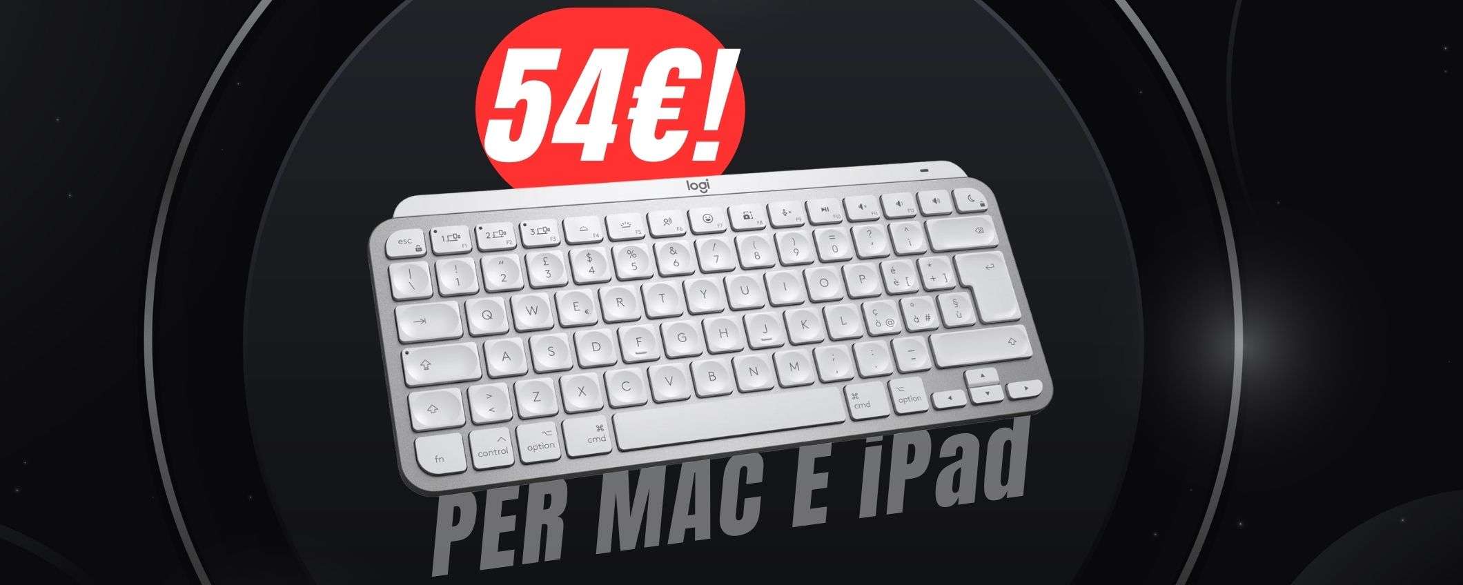 Da 129€ a 58€: questa tastiera è meglio di Magic Keyboard e costa la metà!