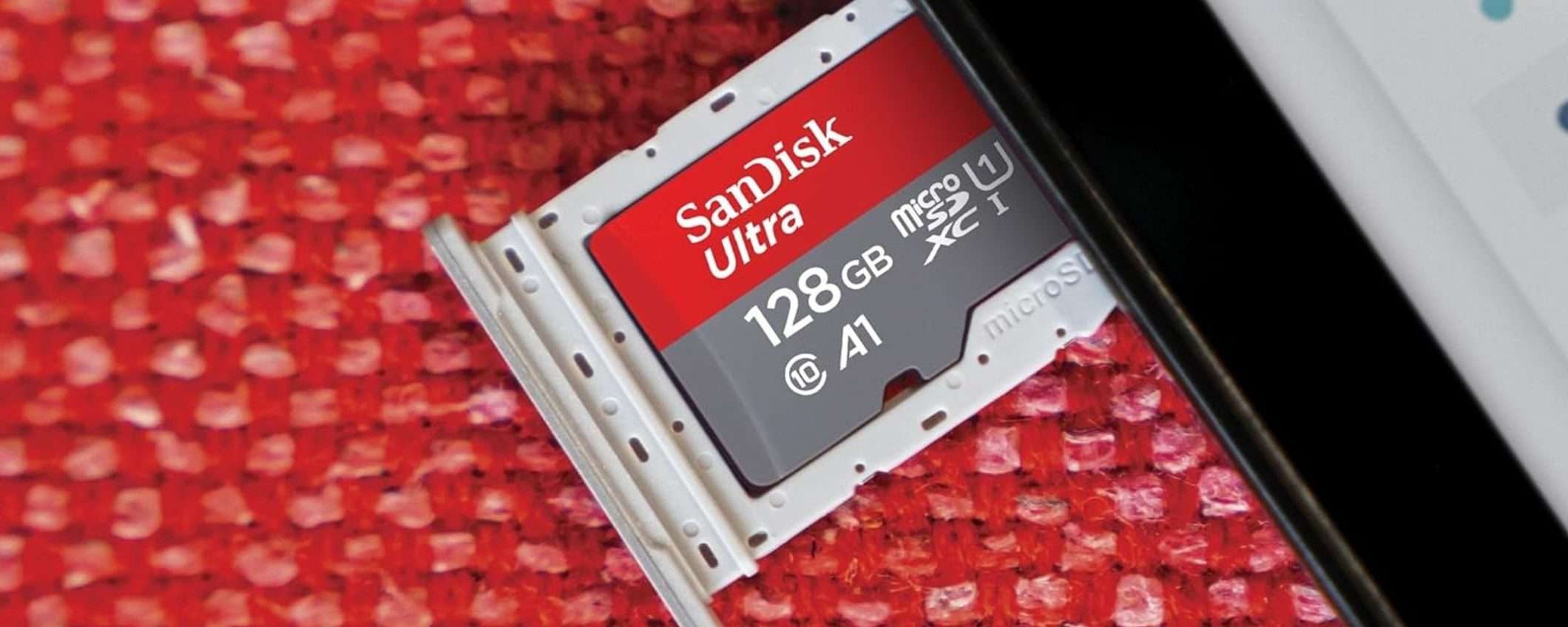 MicroSD SanDisk 128GB a 15,79 euro con il 48% di sconto