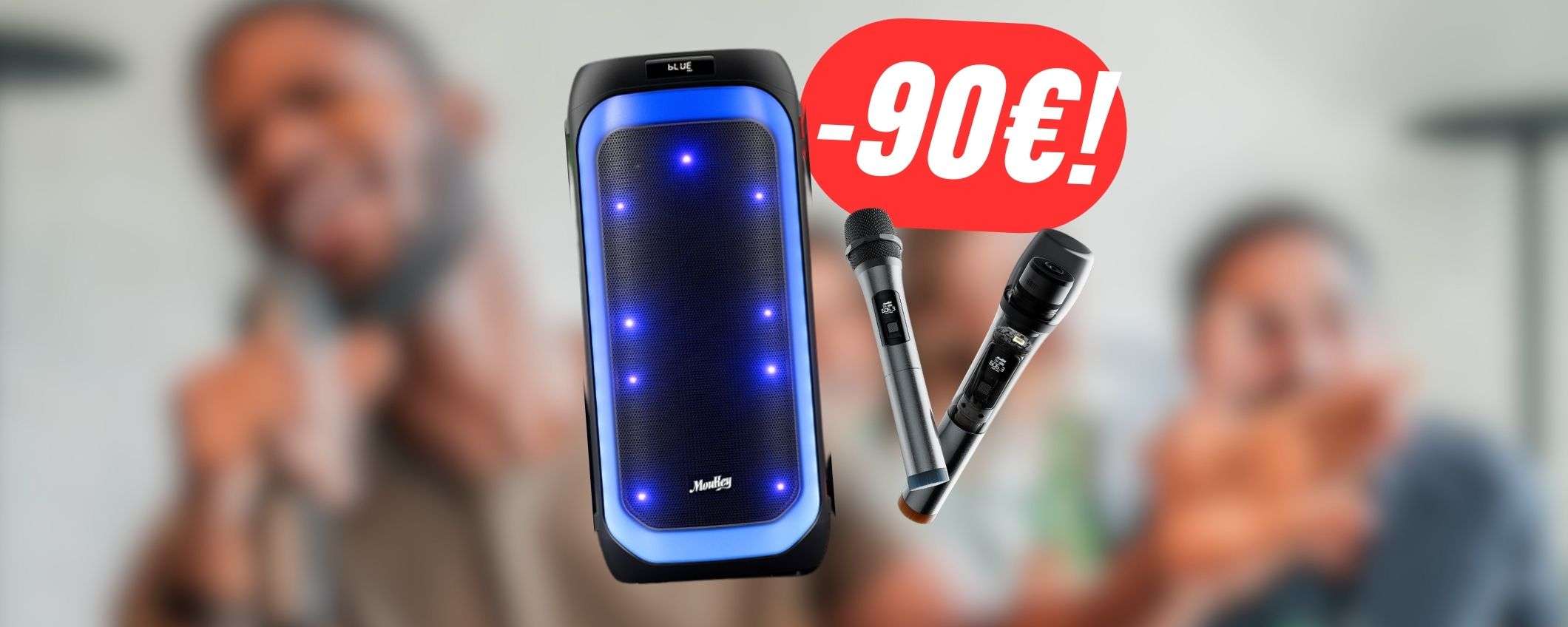 Risparmia -90€ sul KARAOKE portatile e fai festa ovunque!