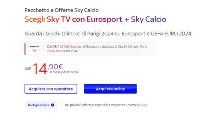 Offerta pacchetto Sky Calcio