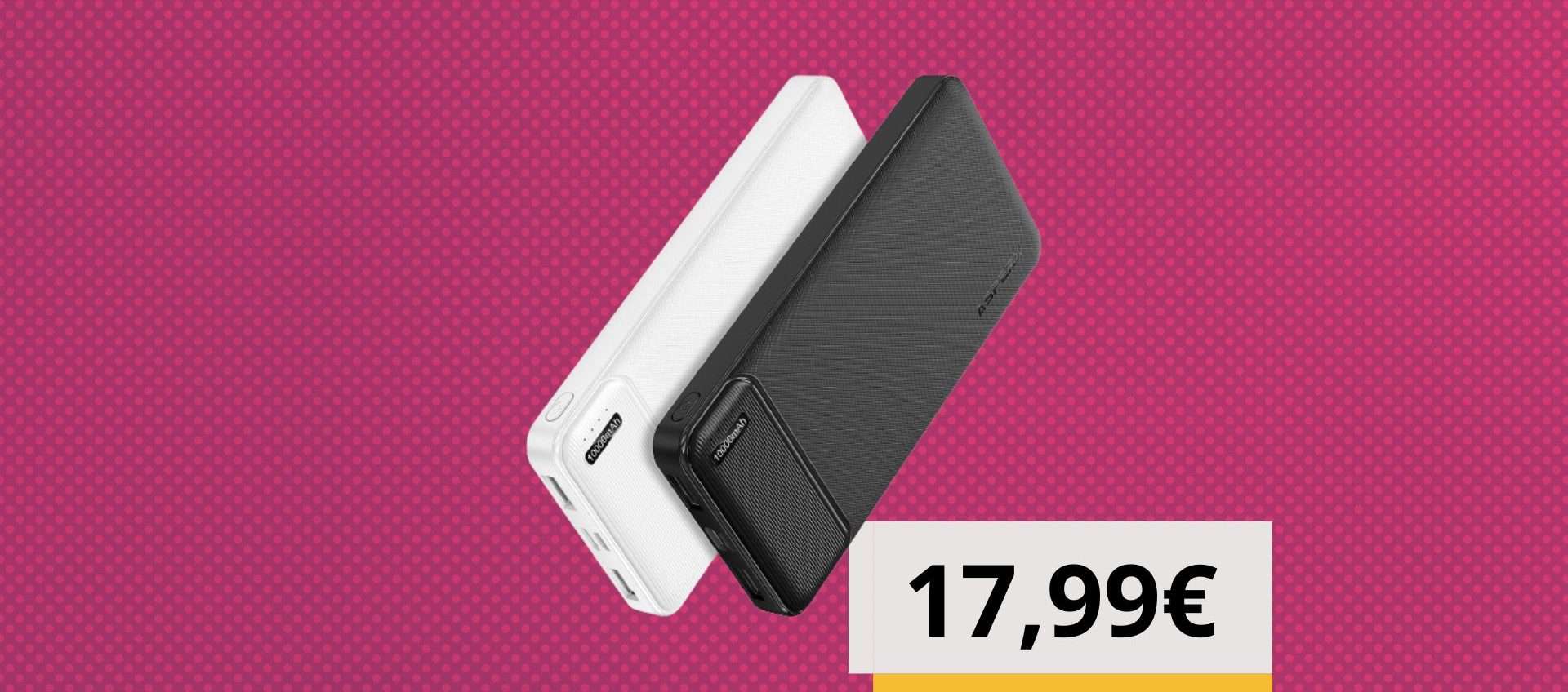 Confezione con due power bank 10.000mAh ad un prezzo assurdo: solo 17,99€