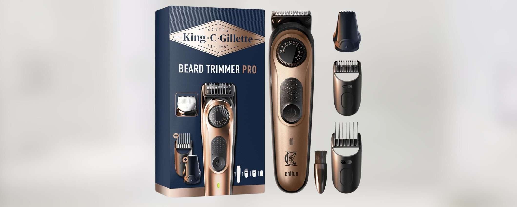 Rasoio elettrico King C. Gillette, super accessoriato e in SCONTO a meno di 40 euro