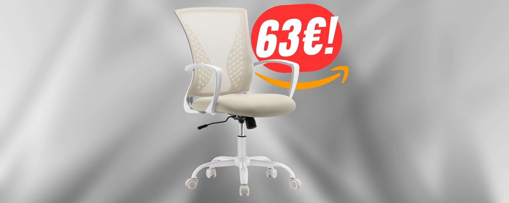 Migliora la tua postura con 63€ grazie alla SEDIA ERGONOMICA!