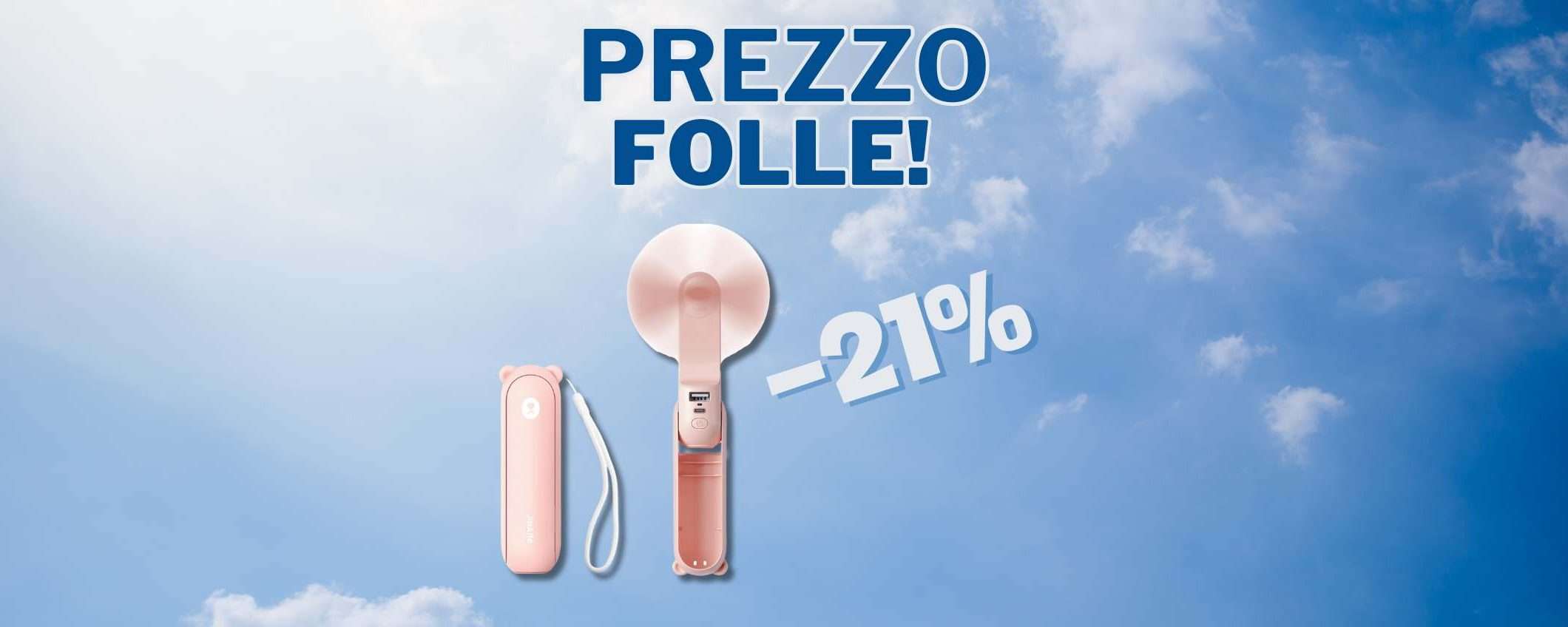 Mini ventilatore portatile contro il caldo (-21%)